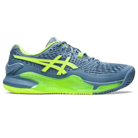 ASICS GEL RESOLUTION 9 CLAY STEEL BLUE/HAZARD GREEN